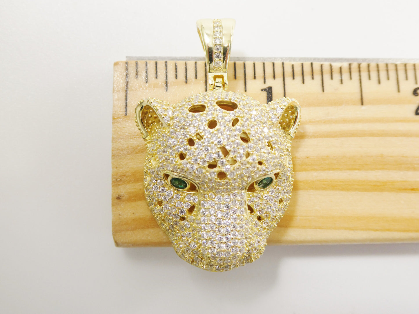 real 925 sterling silver full stone setting large panther pendent