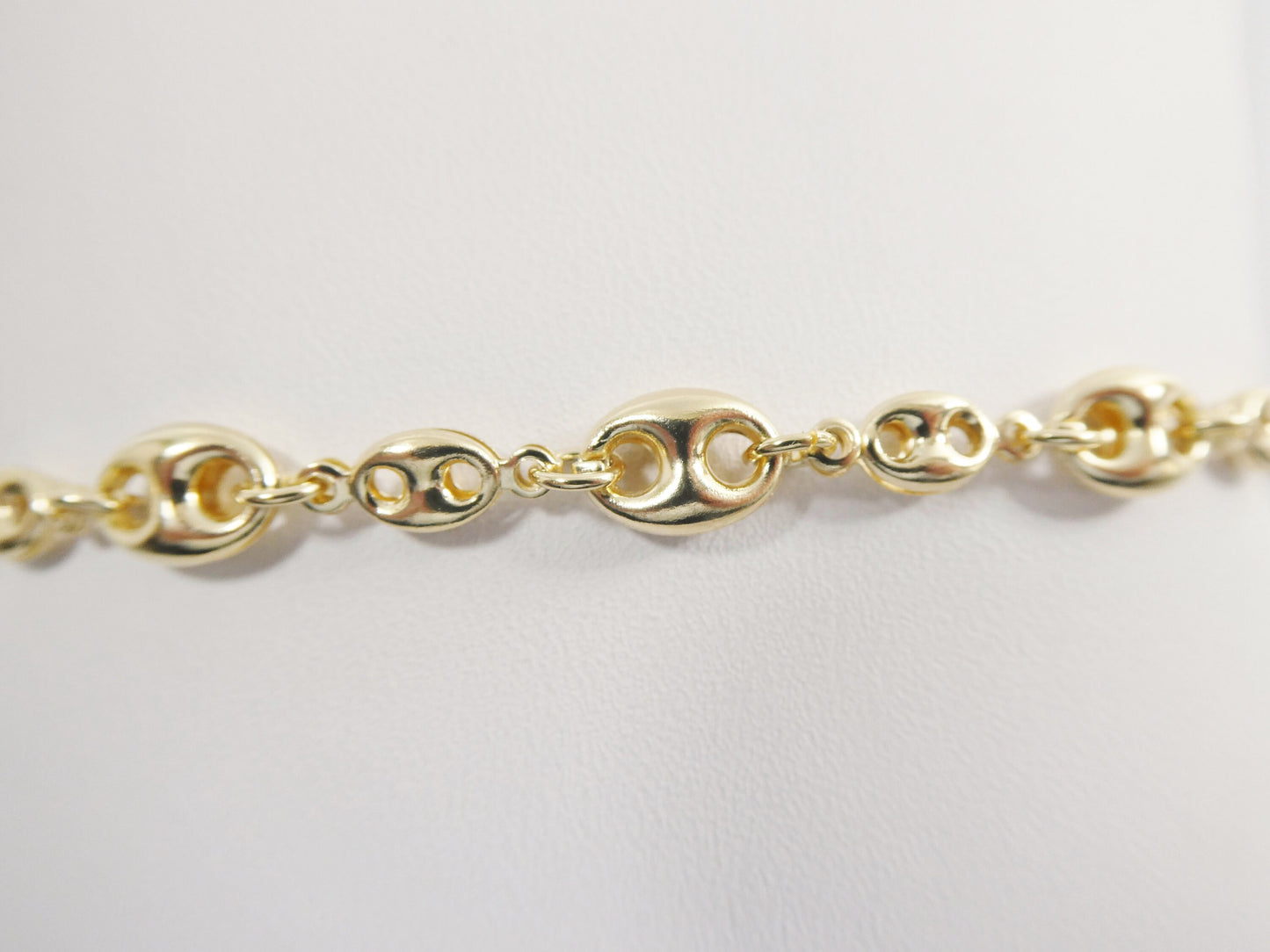 14k gold filled yellow gold puffed mariner necklace