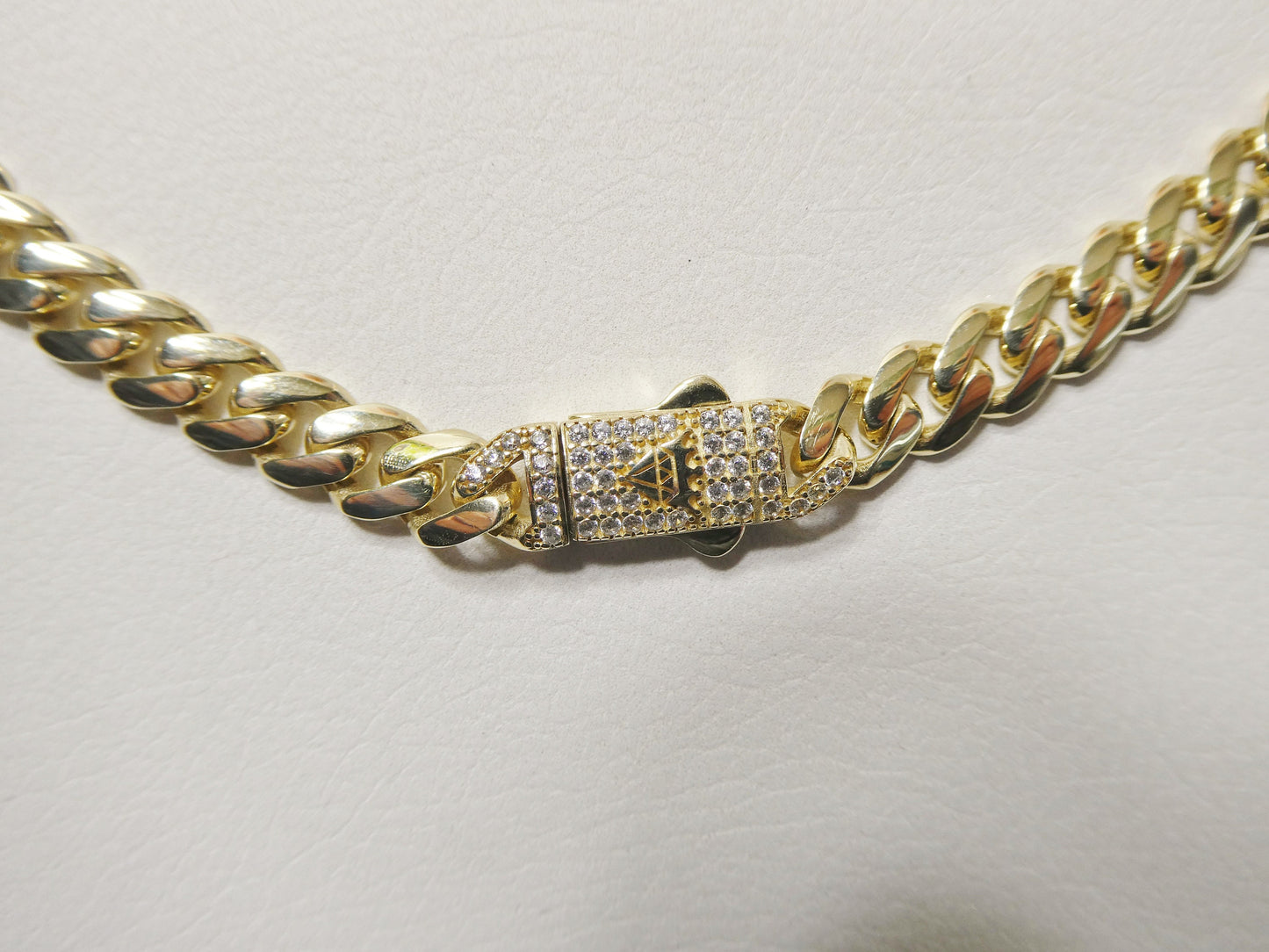 real 10k solid yellow gold 7mm Monaco necklace