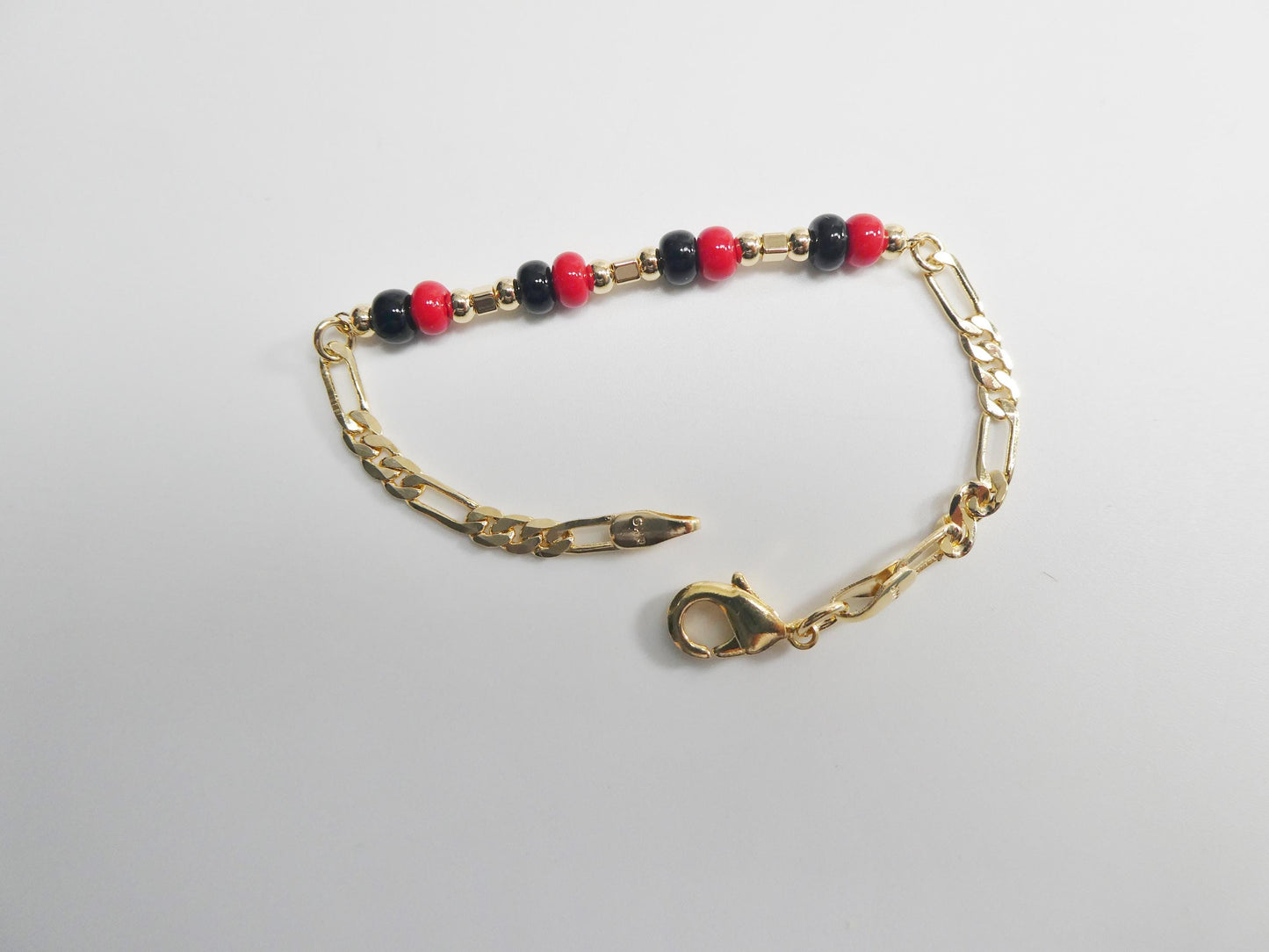 azabache boy girl baby bracelet 18k gold filled figaro bracelet