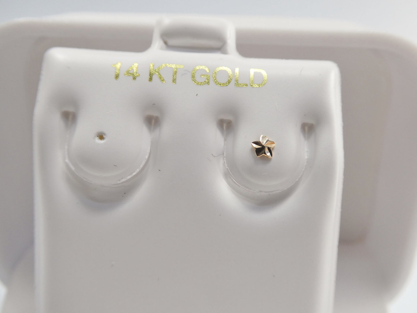 14k real solid yellow gold star nose stud ring