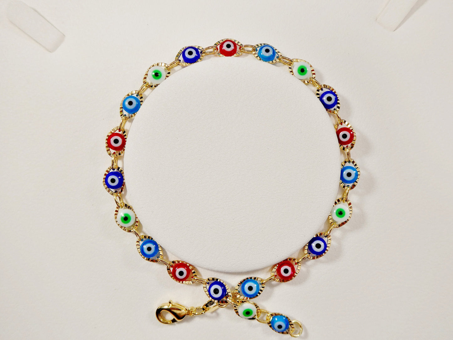 5.5 inch 18k gold filled multi color EVIL EYE baby bracelet
