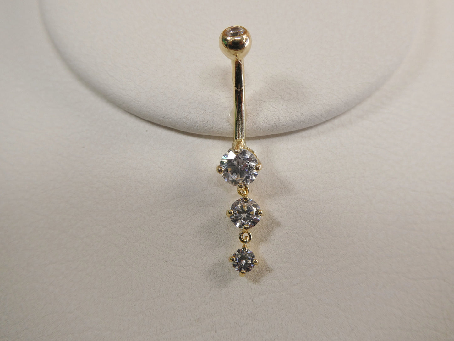14k real solid yellow gold flower belly button ring piercing