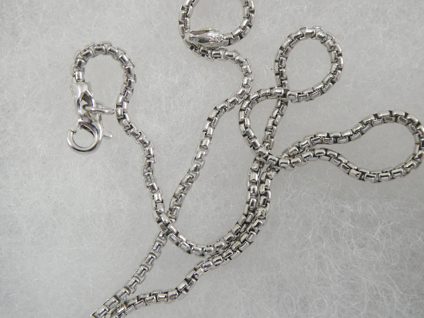 real 925 sterling silver round box chain 14k white gold tone finish