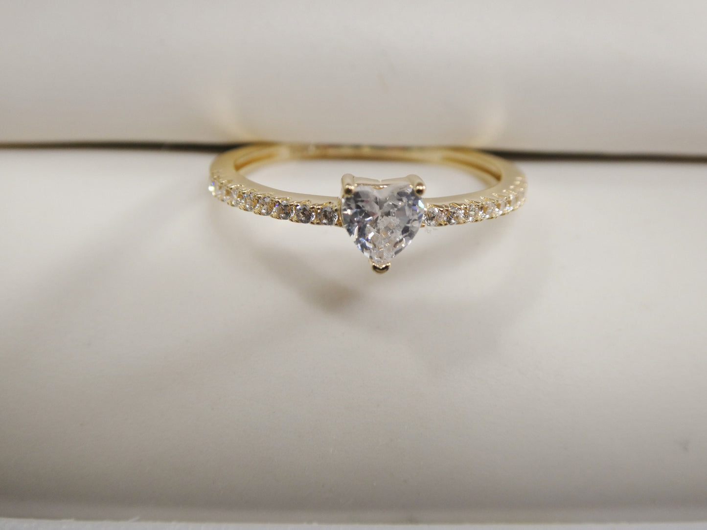 real 14k solid yellow gold women's classic micro pave setting pinky ring