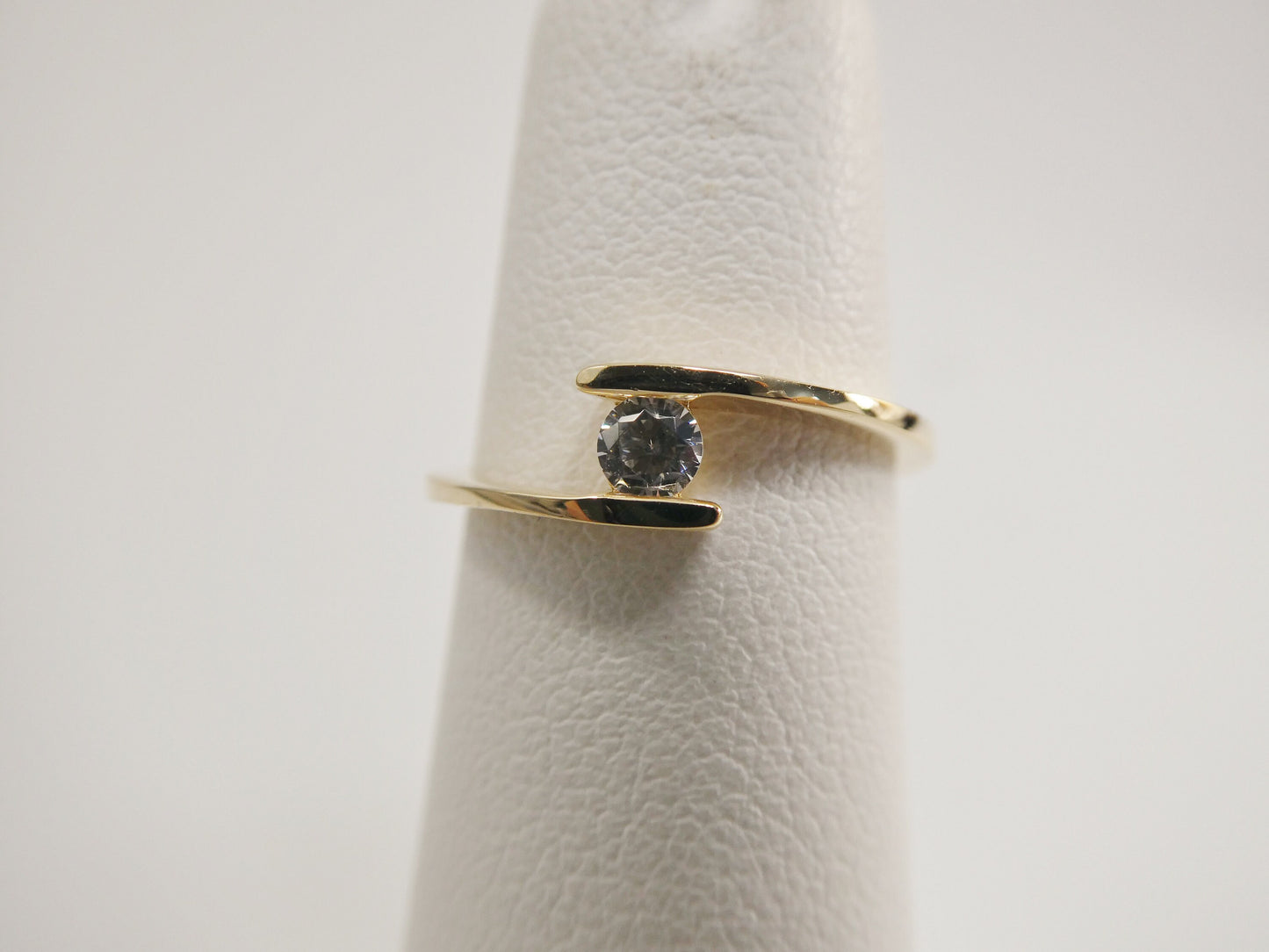 real 14k solid yellow gold women's classic micro pave setting pinky ring