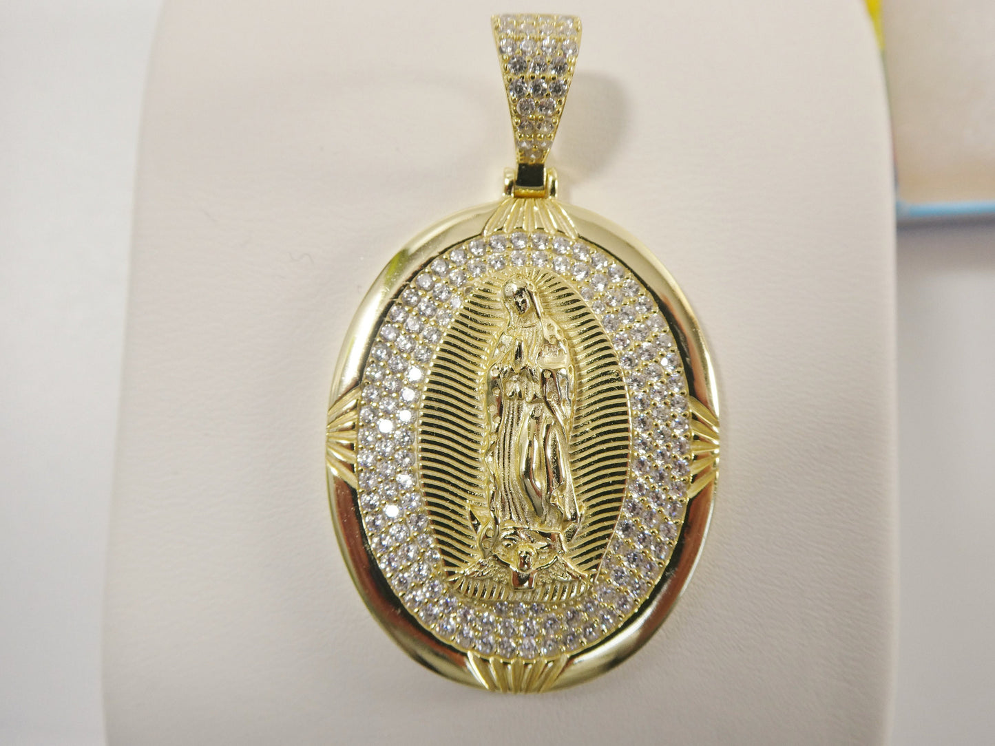 real 925 sterling silver large guadalupe virgin mary medallion pendent