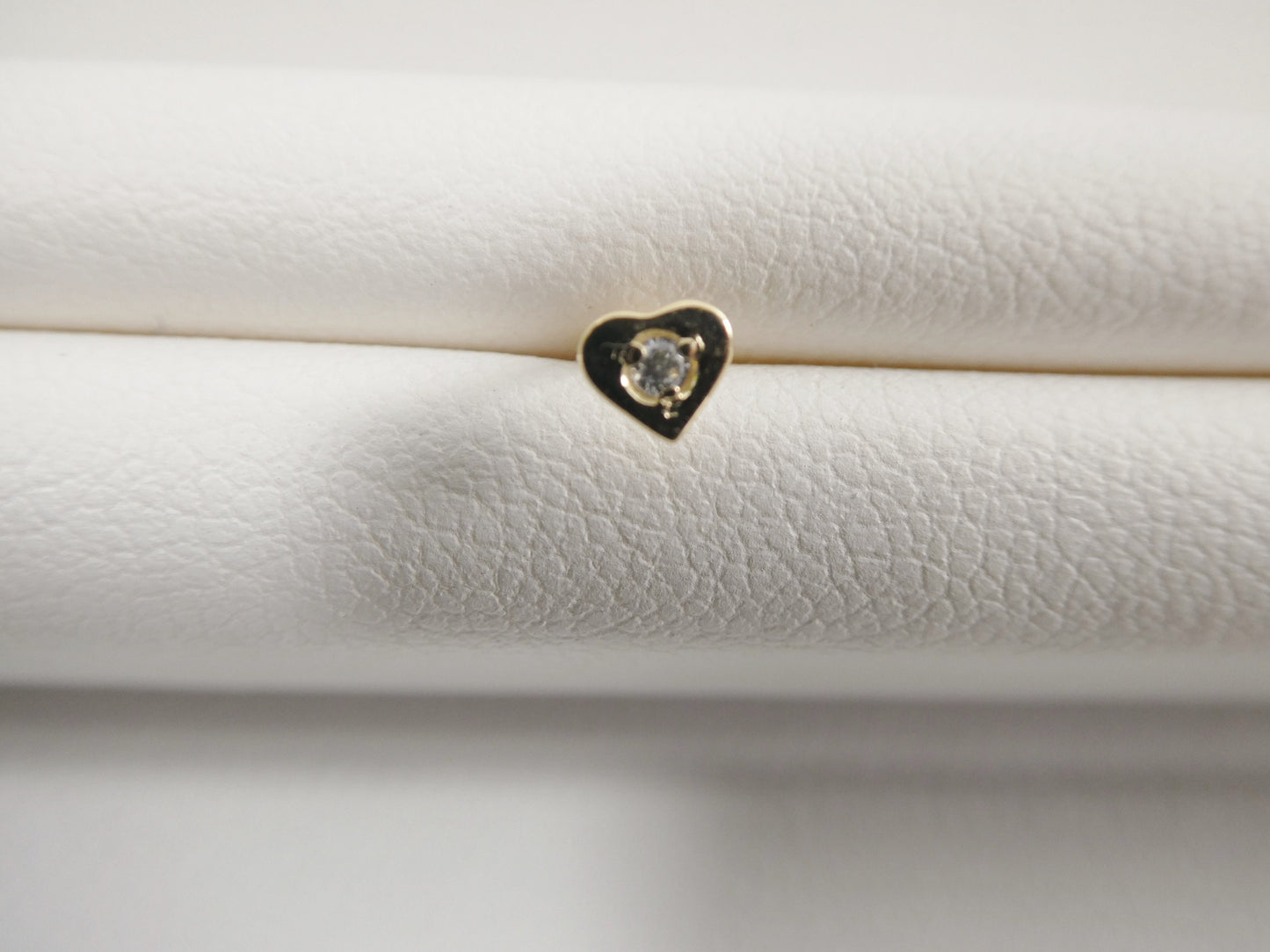 14k real solid yellow gold heart nose ring