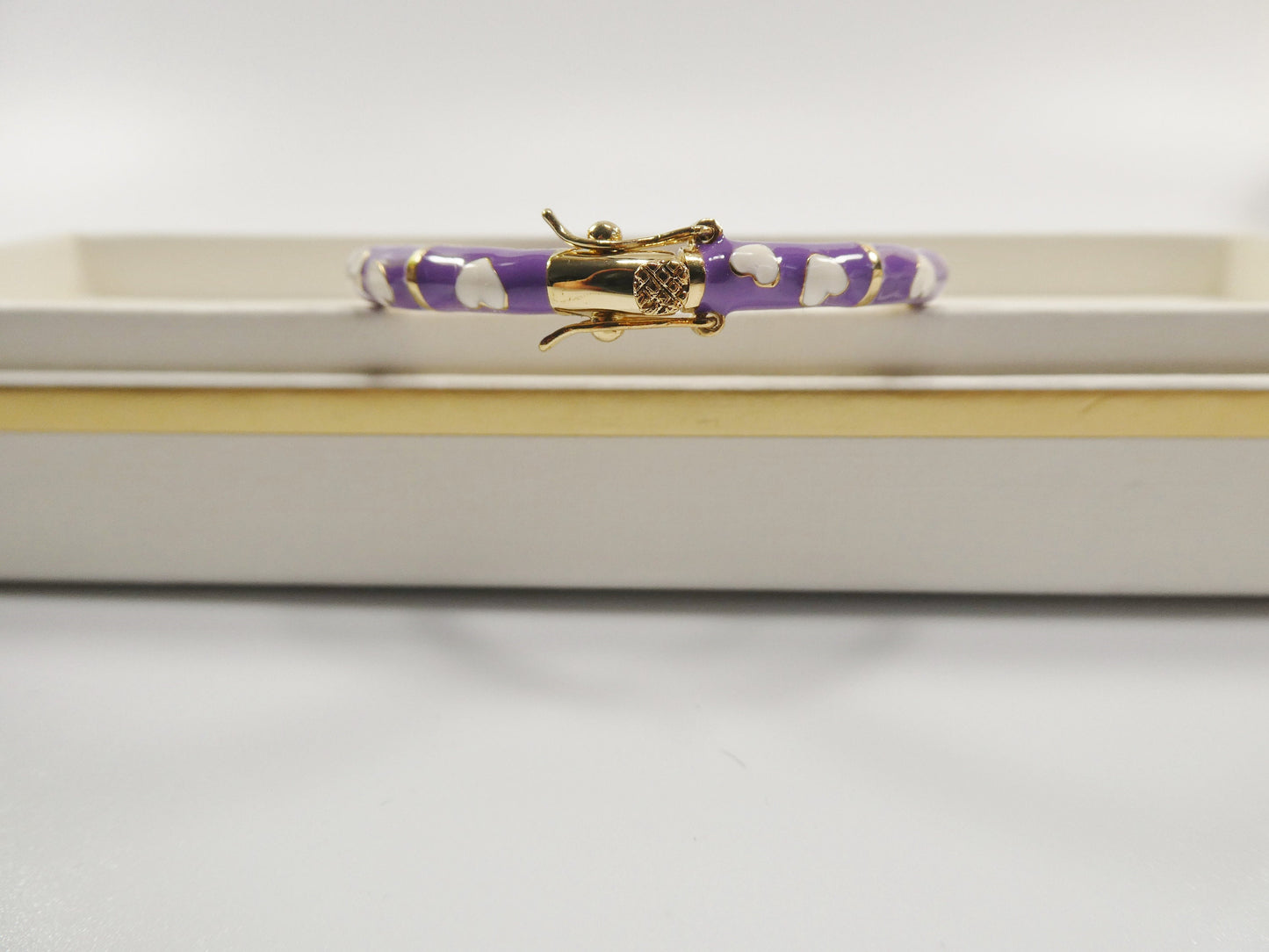 18k yellow gold filled 50mm purple enamel children bangle bracelet