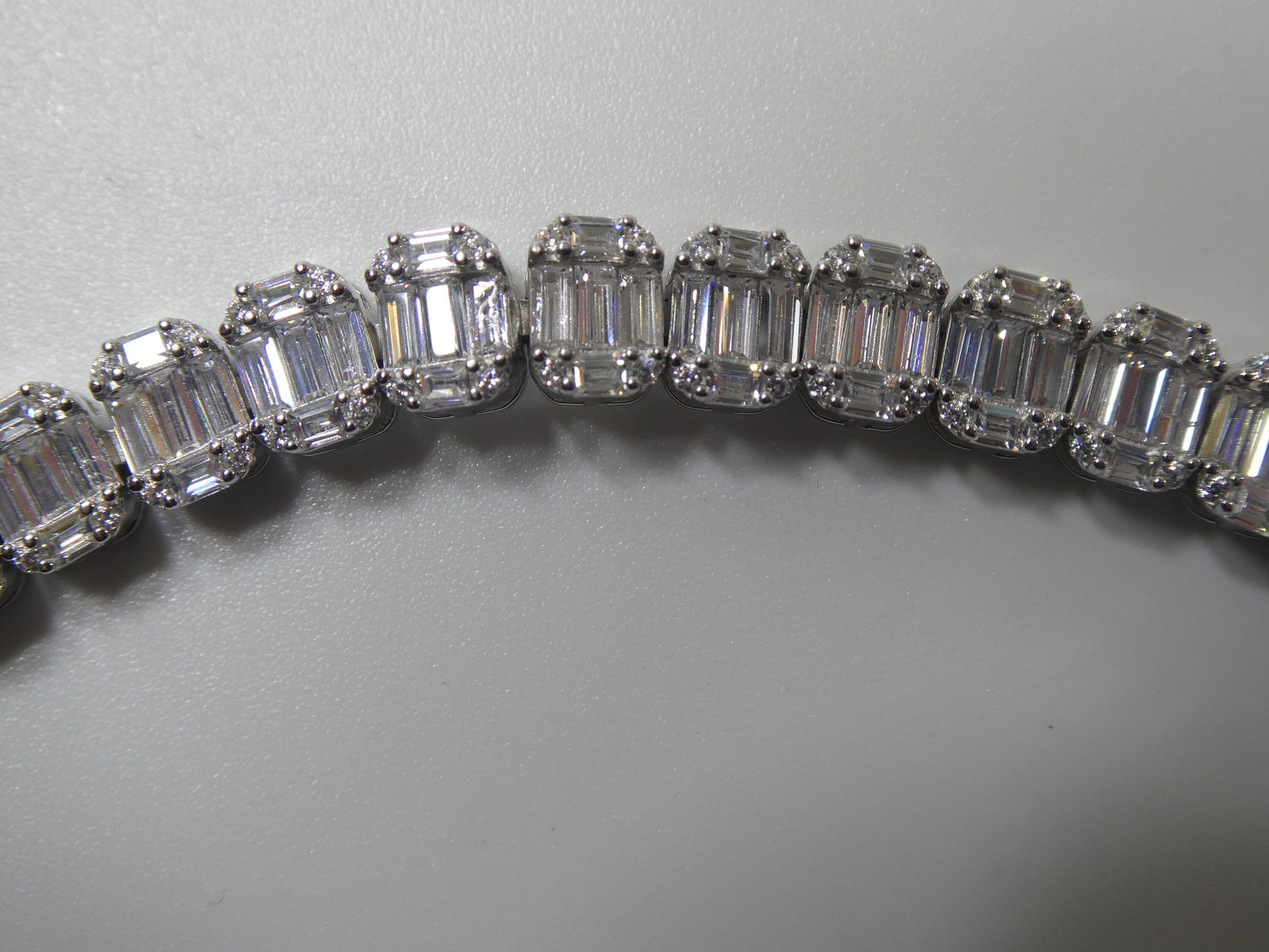 real 925 sterling silver tennis baguette 7 inch bracelet