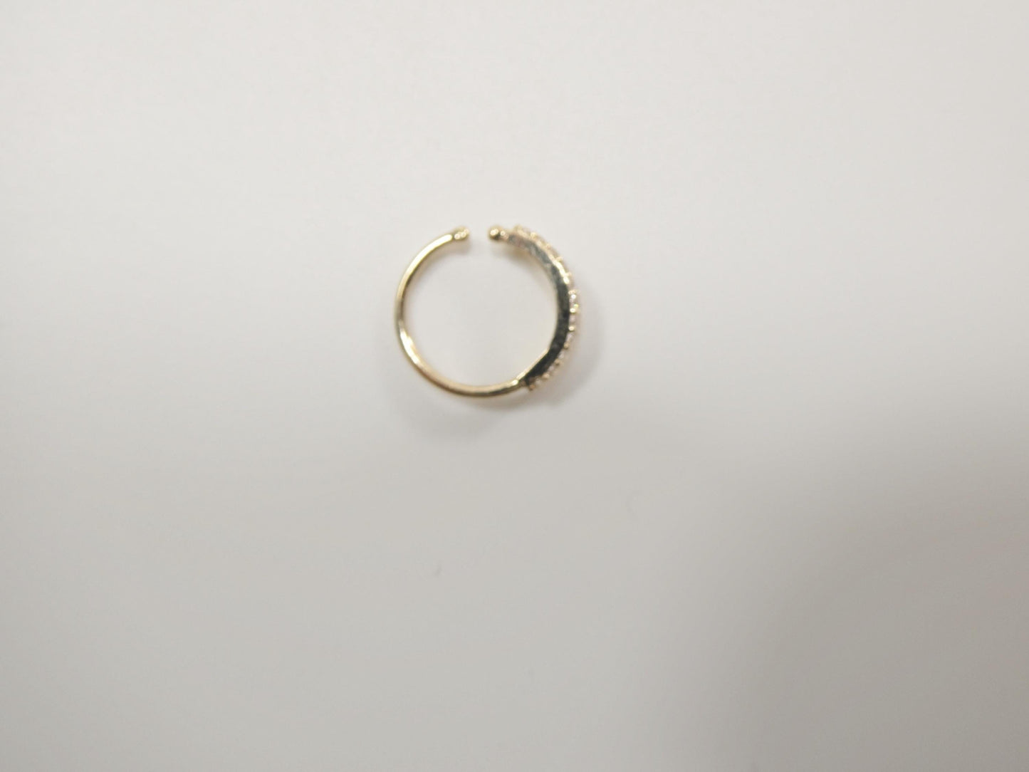 14k real solid yellow gold cz hoop earring cartilage daith ring piercing