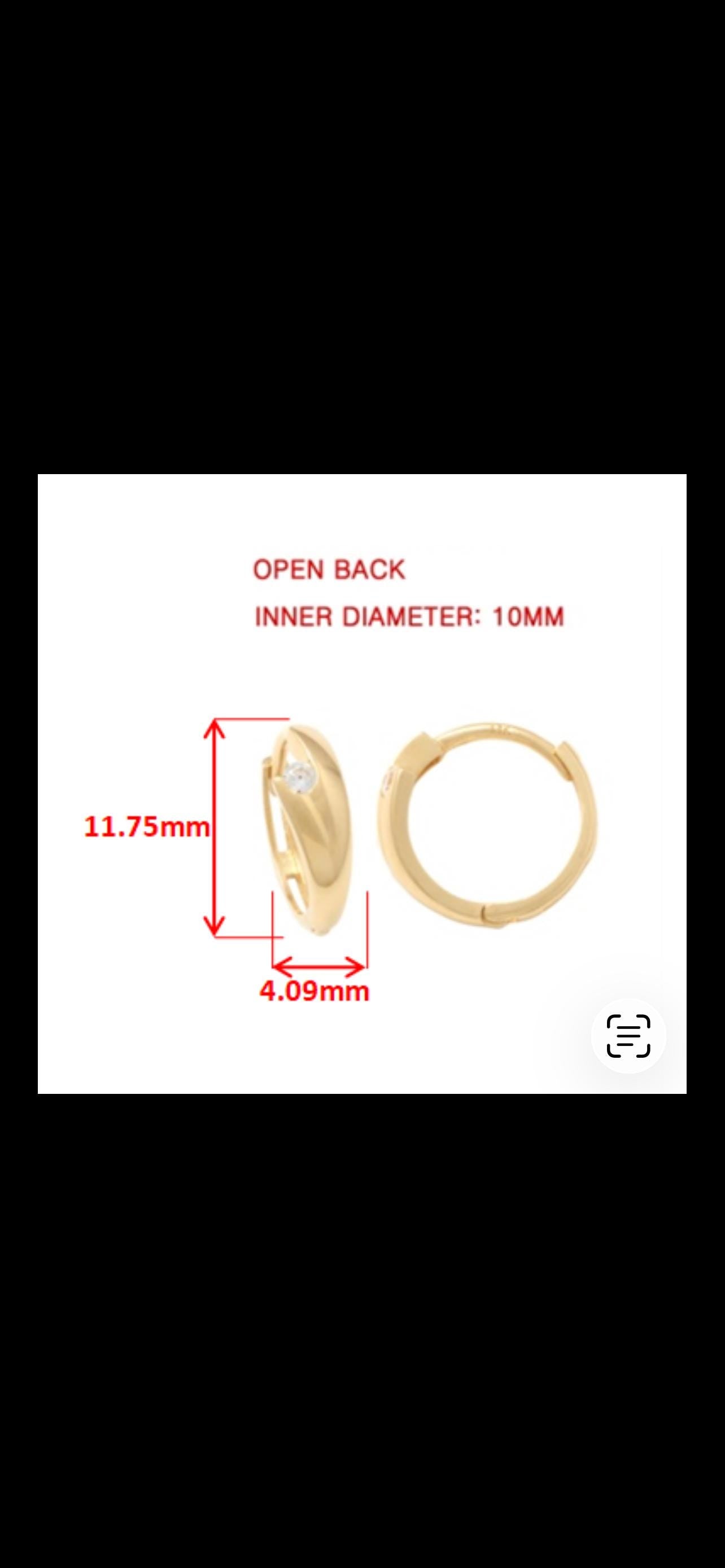 real 10k solid yellow gold fancy hoop huggies earrings