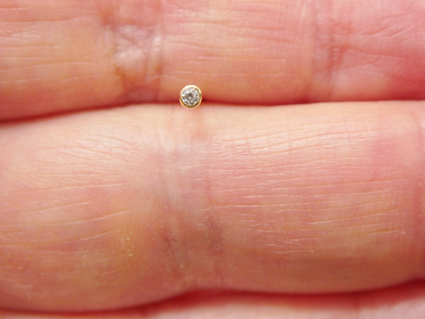 14k real solid yellow gold long post nose ring