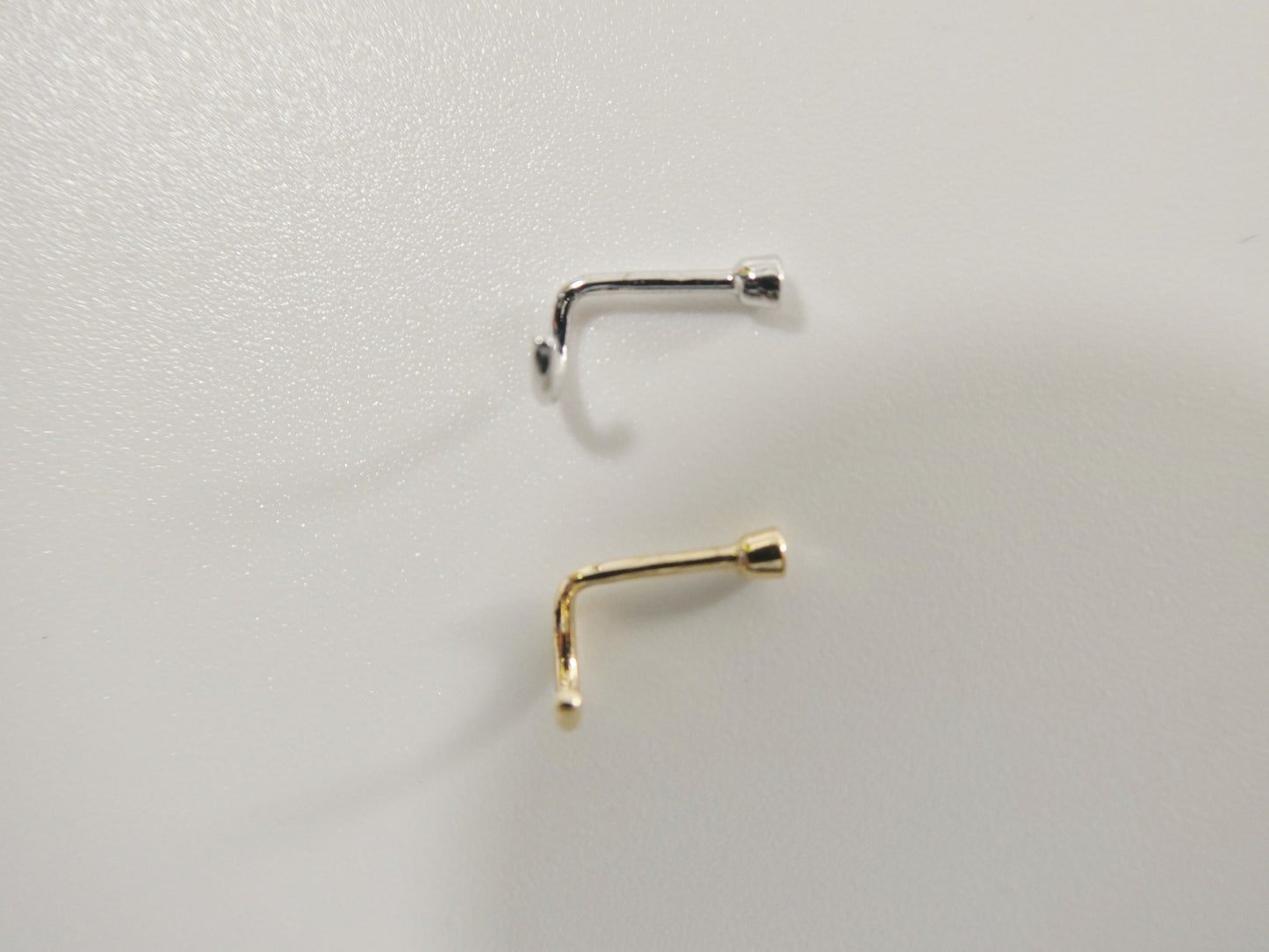 14k real solid yellow gold real diamond stone twist nose ring