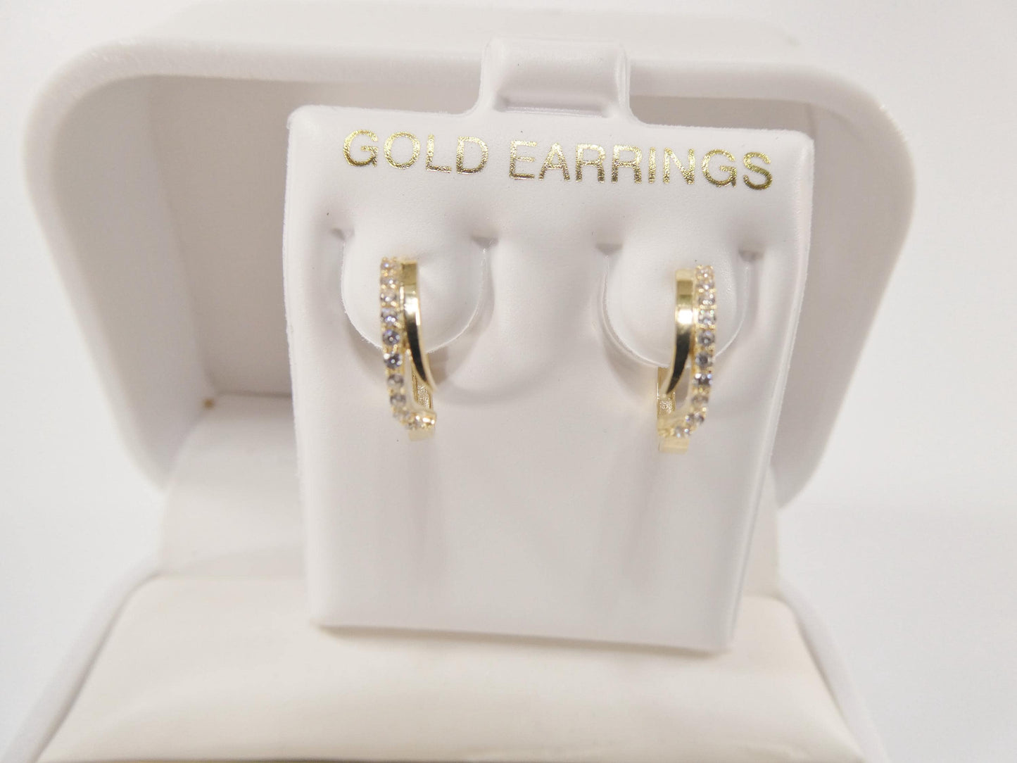 10k real yellow gold design huggies hinged hoop earring daith