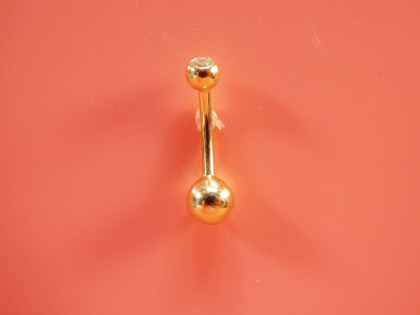 14k real solid yellow gold high polish ball belly button ring piercing
