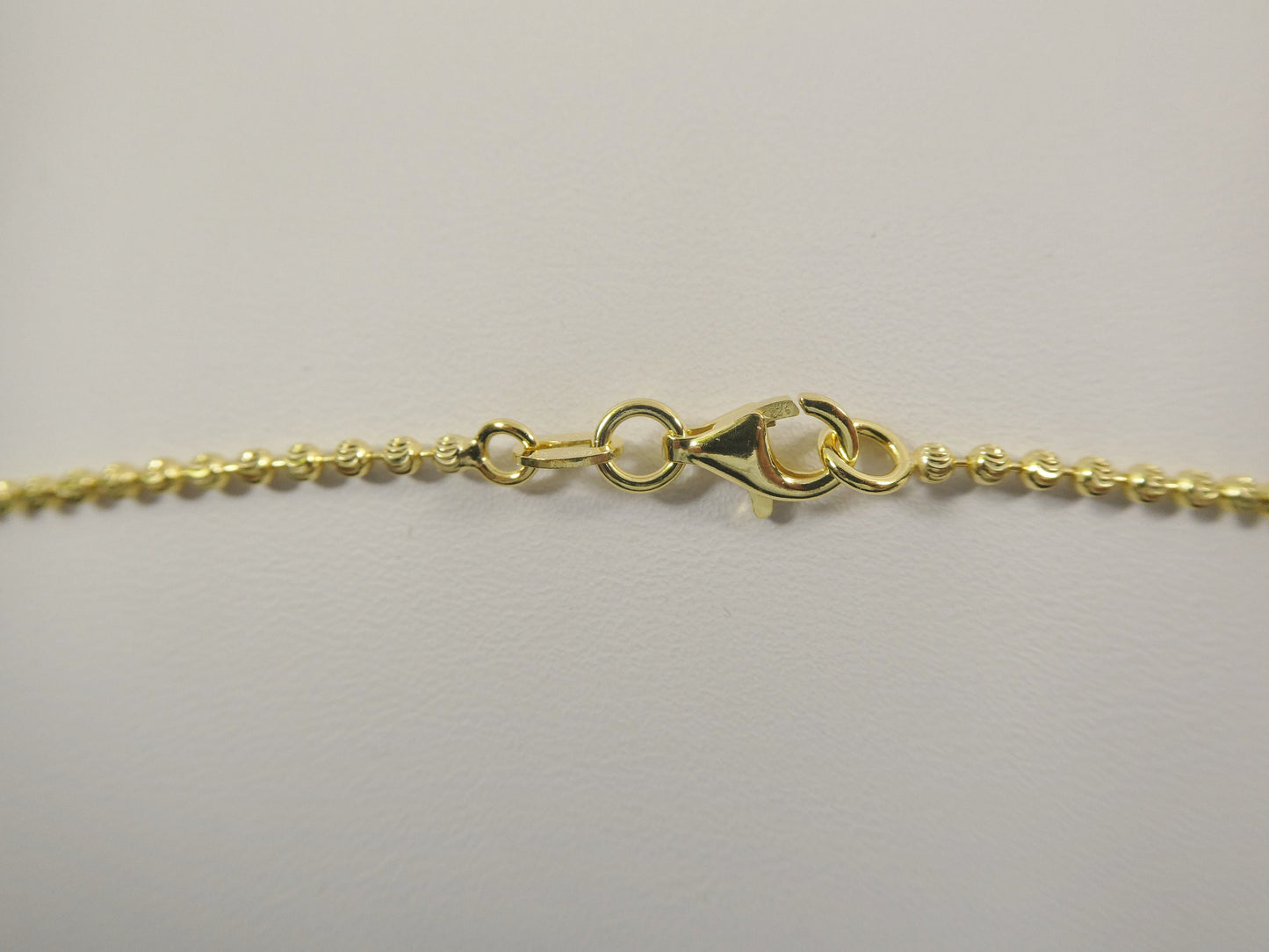 real 2mm 925 sterling silver moon cut chain 14k yellow gold finish