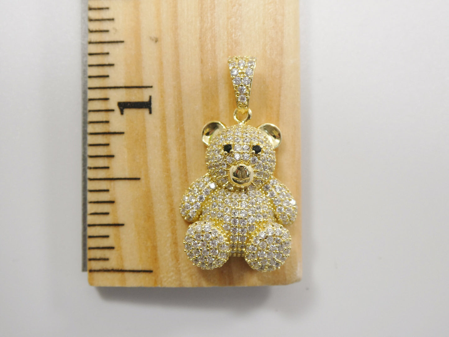 925 sterling silver teddy bear set chain and pendent