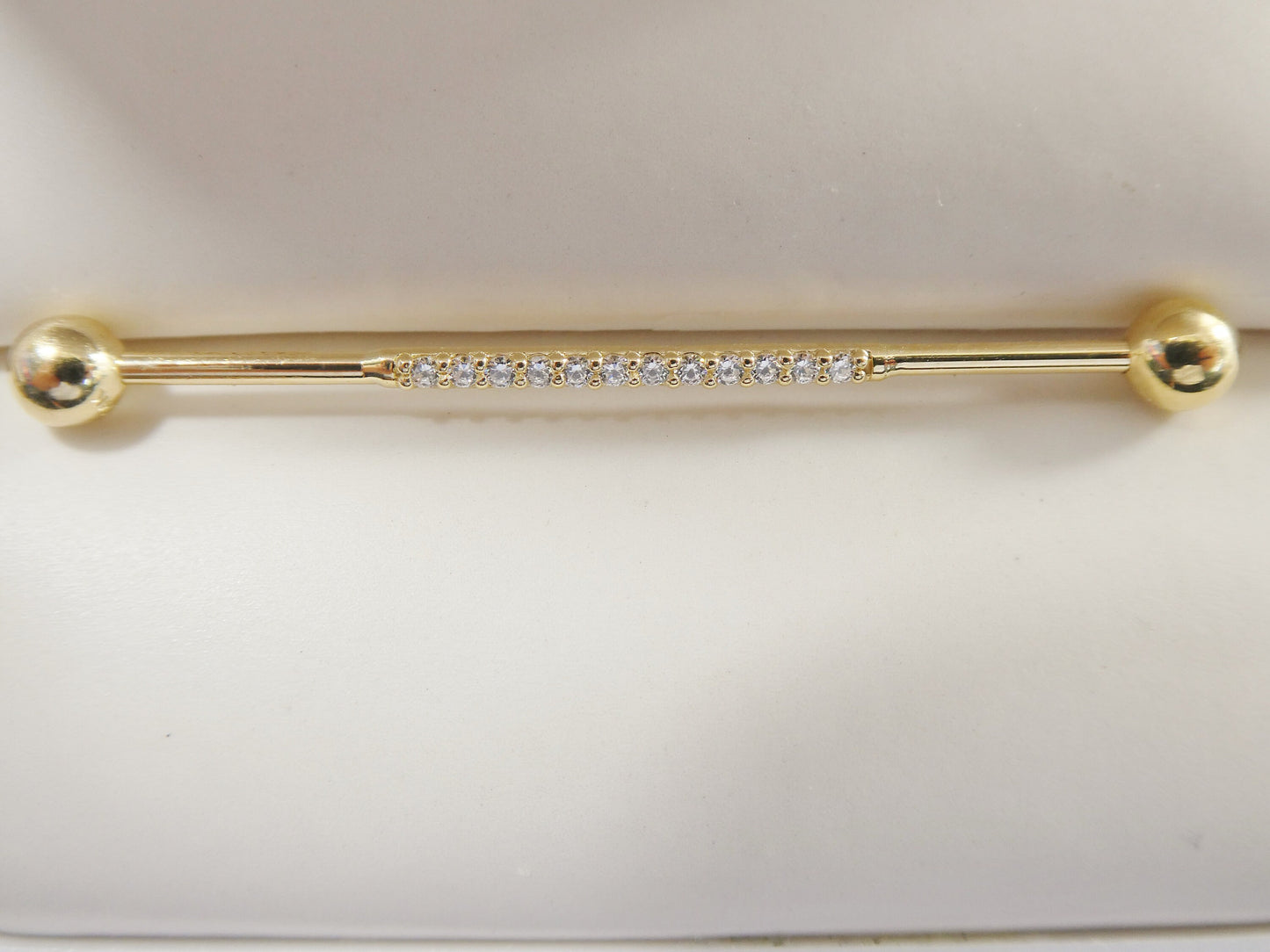 14k real solid yellow gold straight barbell belly button ring piercing