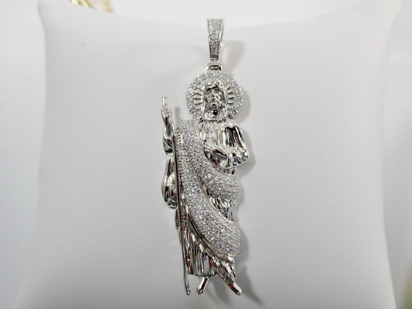 real 925 sterling silver large St. Jude medallion pendent
