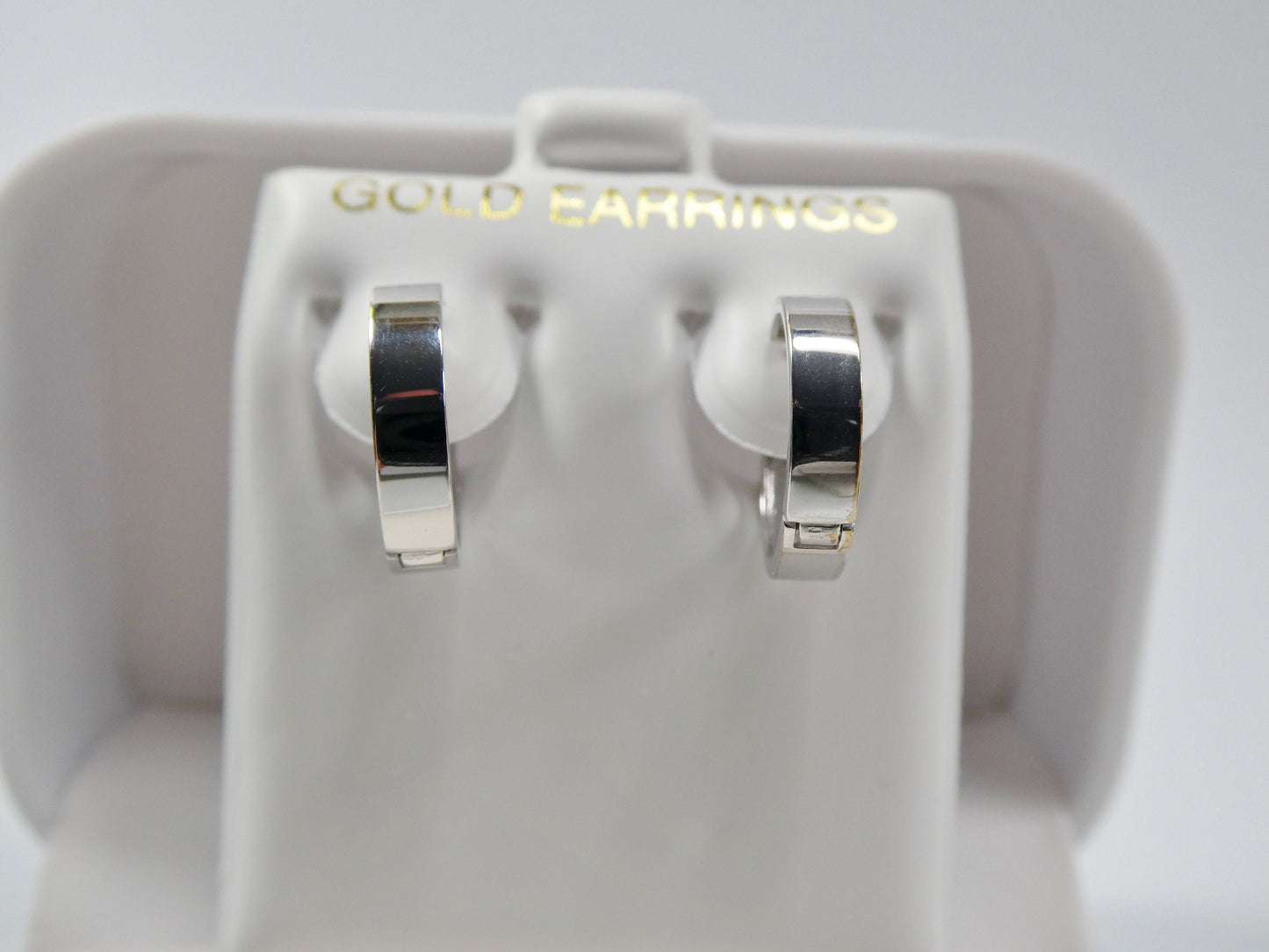 real 10k solid yellow gold high polish plain hoop huggie earrings