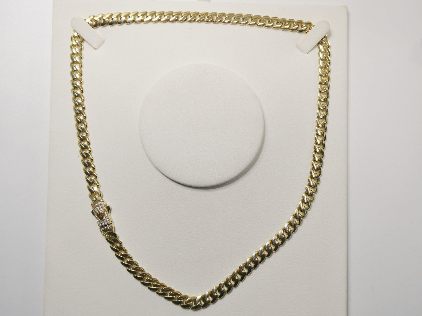 real 10k solid yellow gold 7mm Monaco necklace