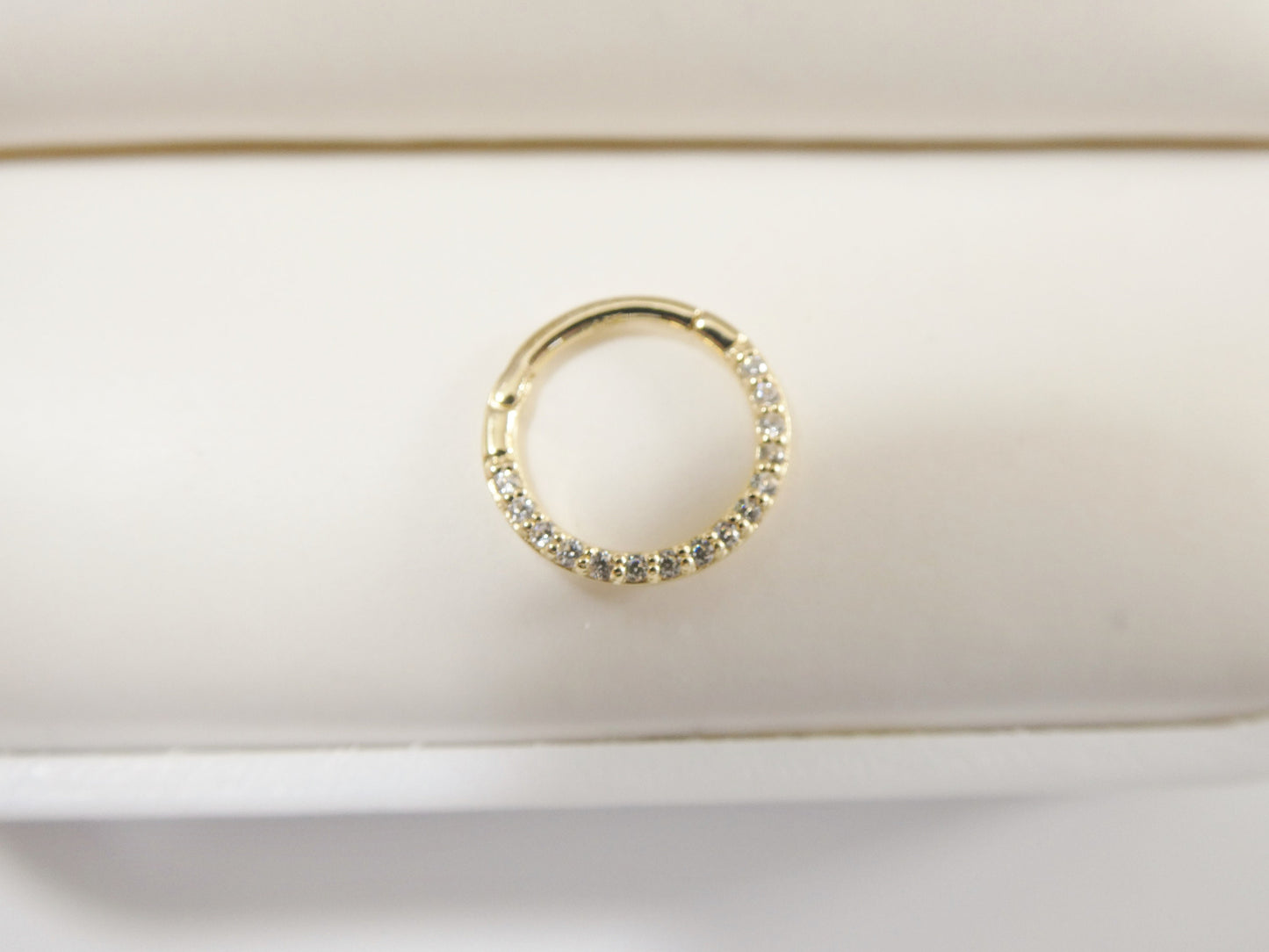 14k real solid yellow gold cartilage daith septum body ring piercing