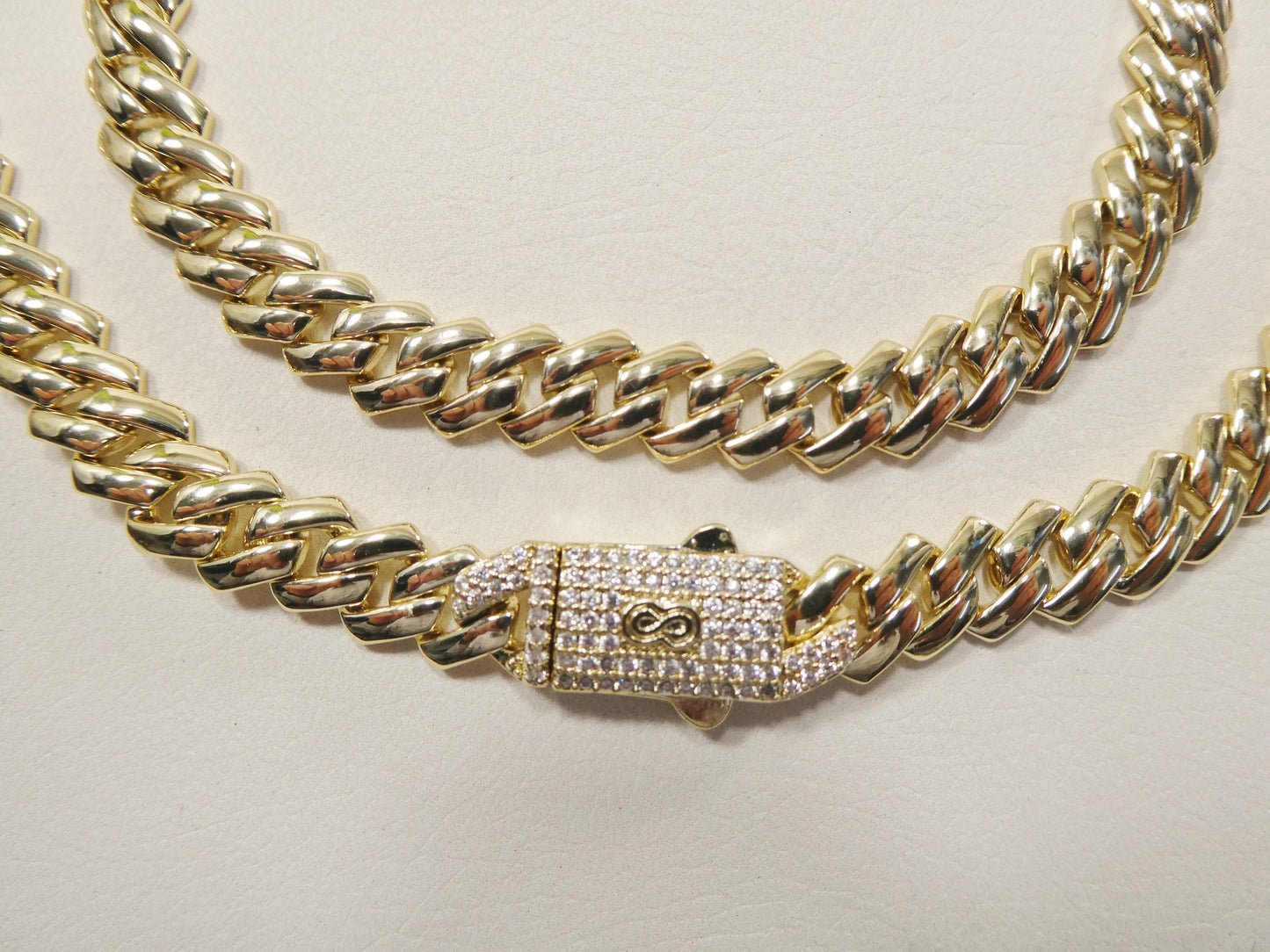 monaco cuban necklace 14k gold filled 9mm