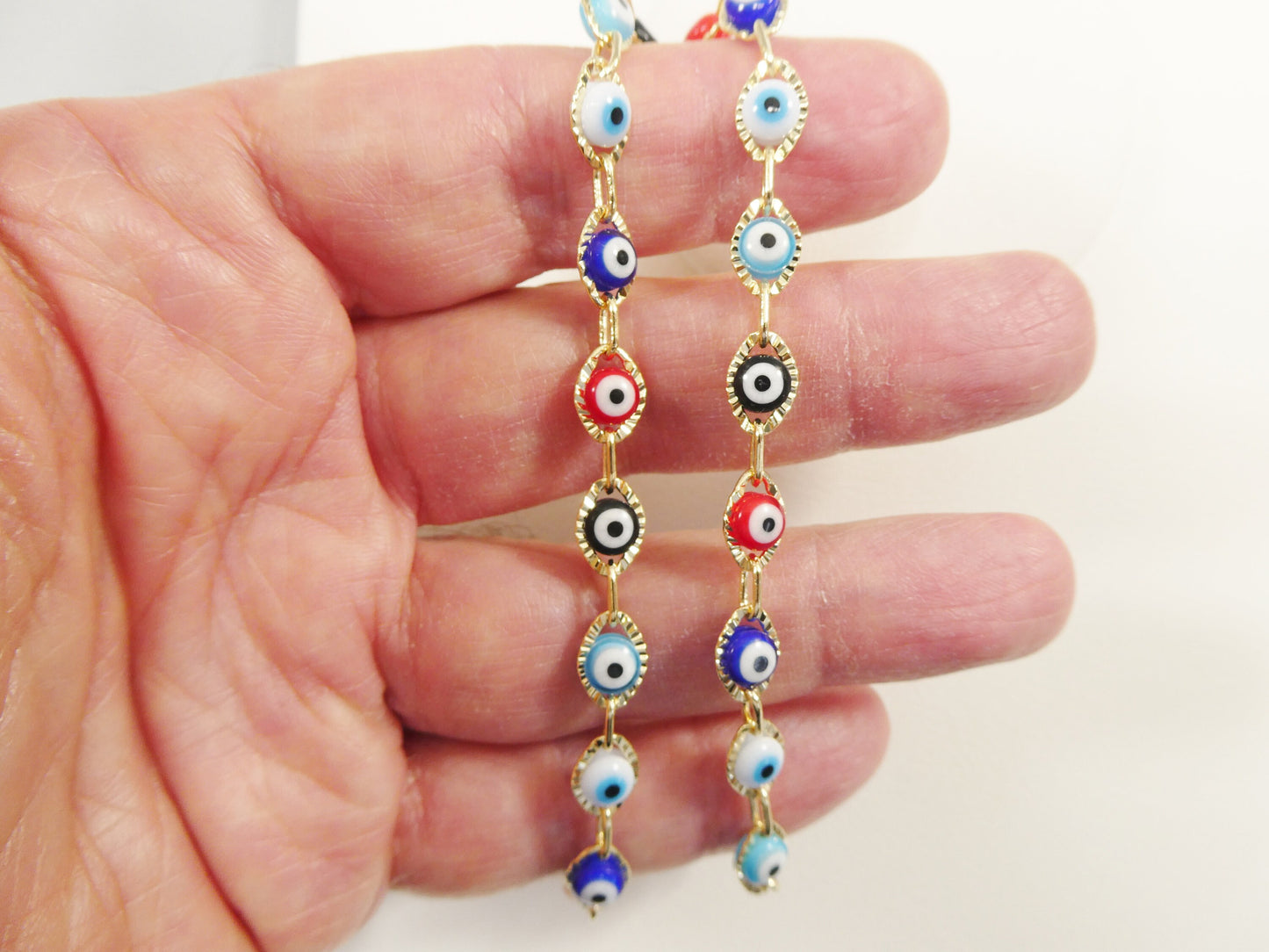 10 inch evil eye 18k gold filled ladies anklet bracelet