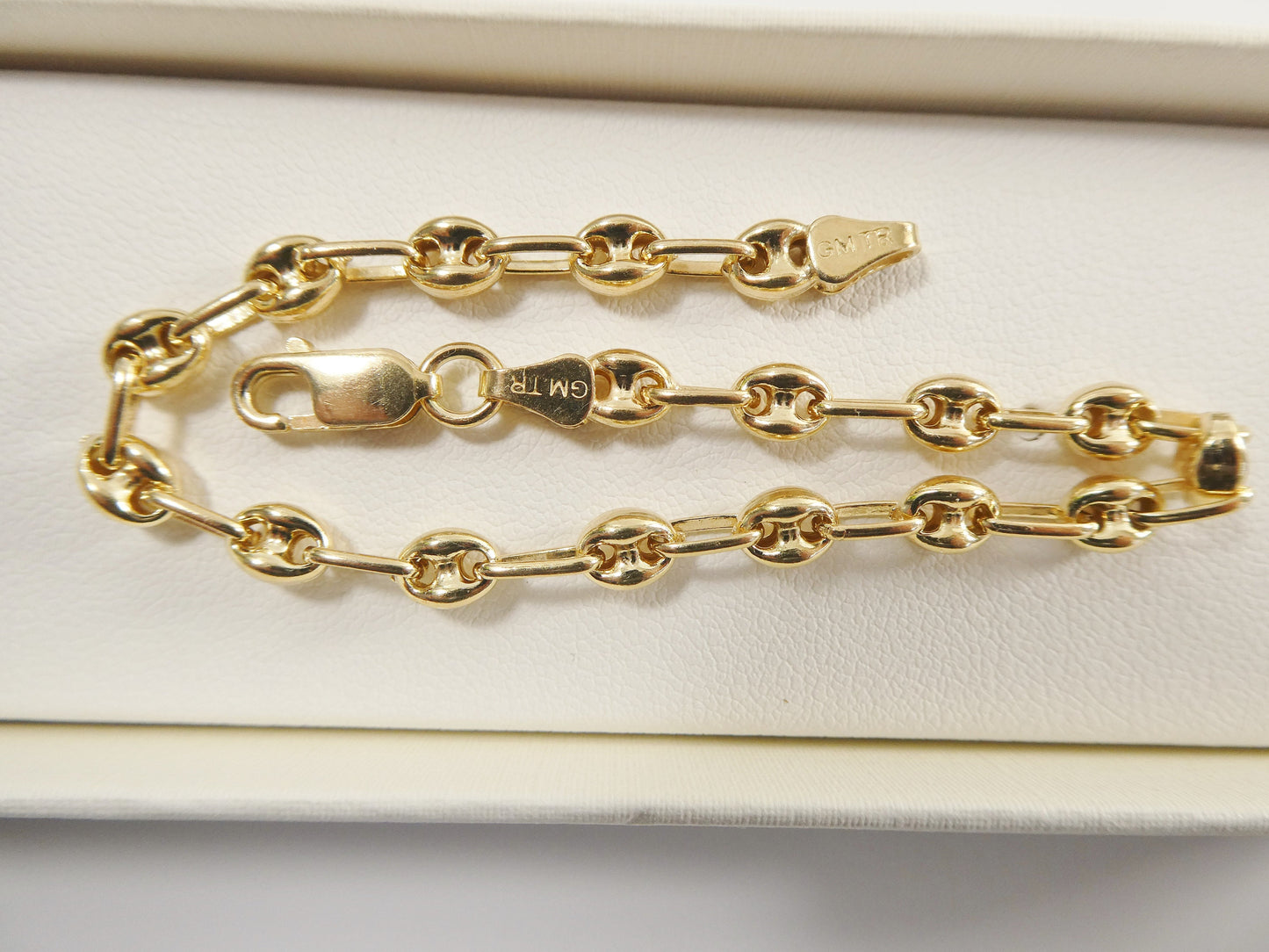 Real 925 sterling silver puff mariner bracelet / anklet