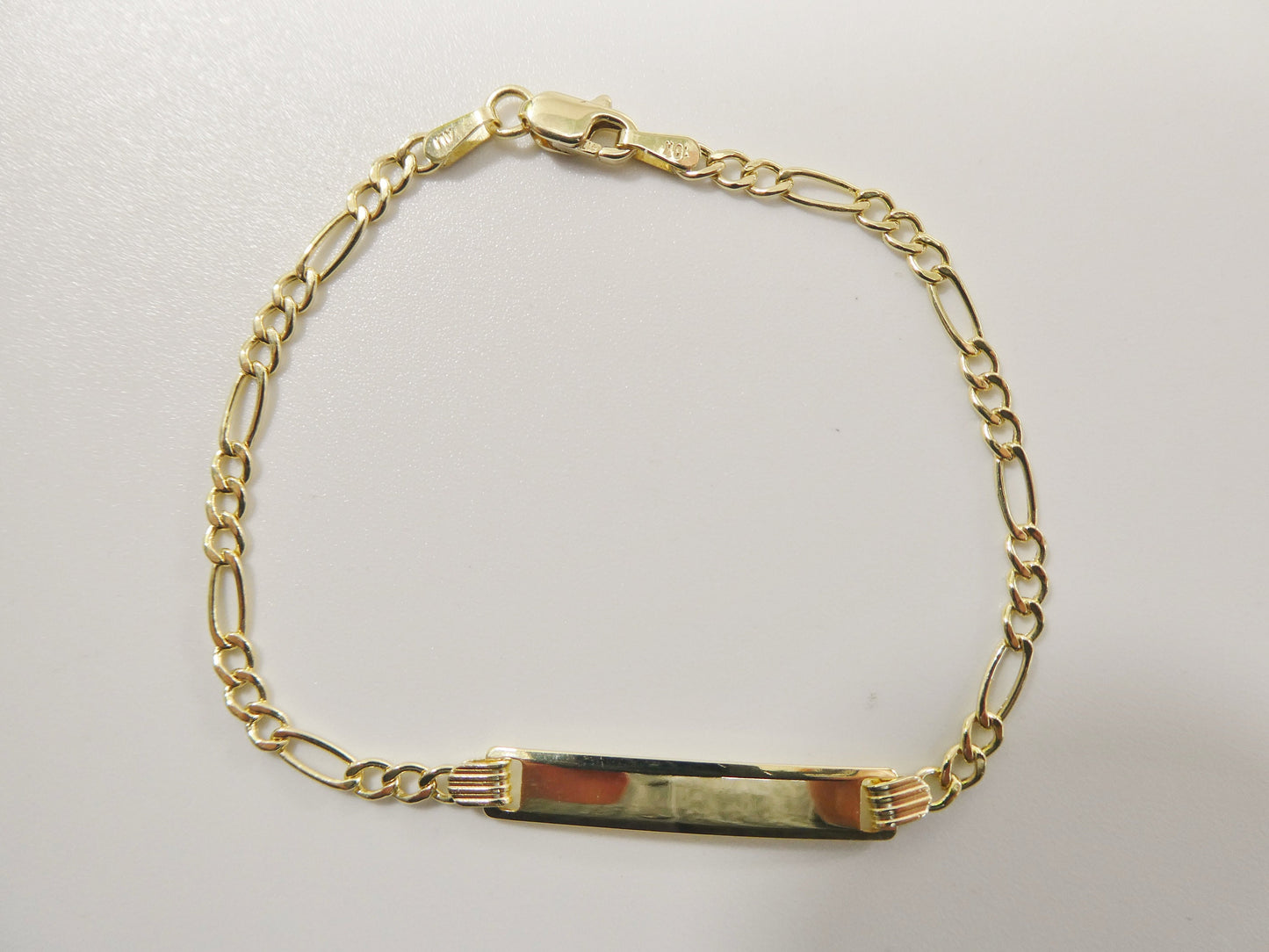 real 10k solid yellow gold 6 inch figaro style baby bracelet