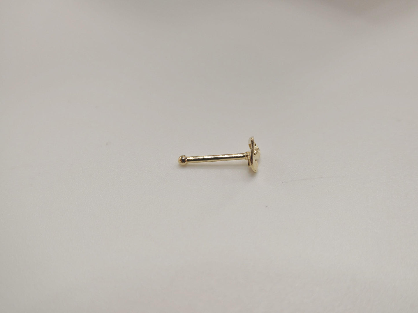 14k real solid yellow gold small tiny heart stud nose ring