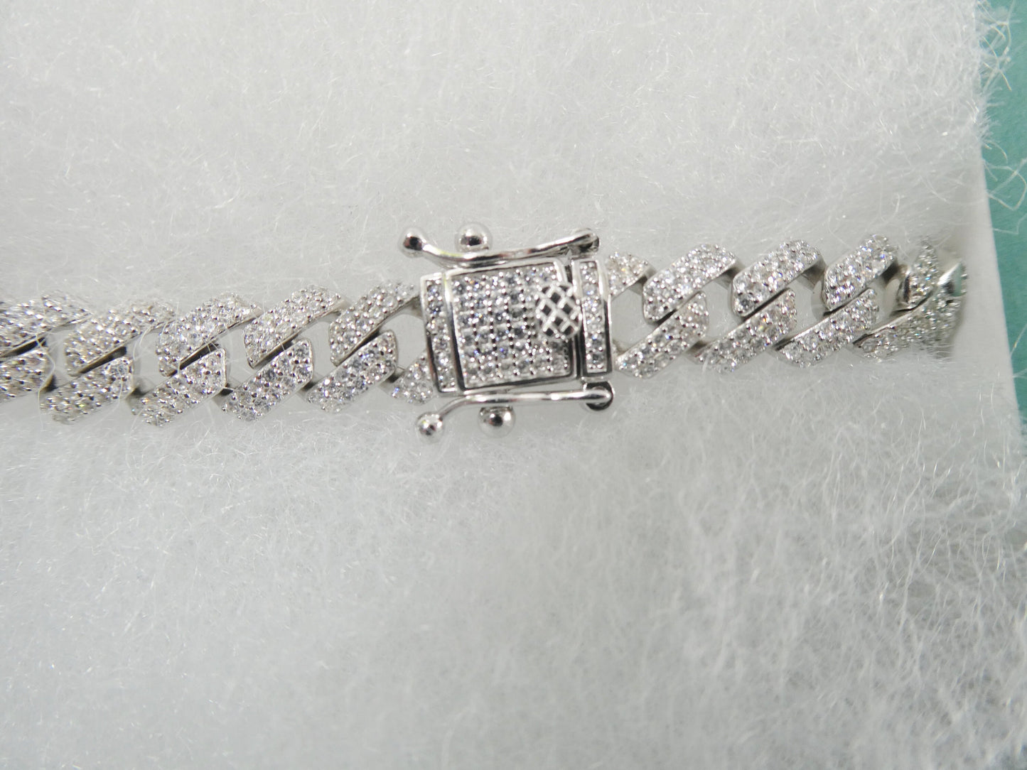 real 925 sterling silver Monaco full micro fave setting bracelet