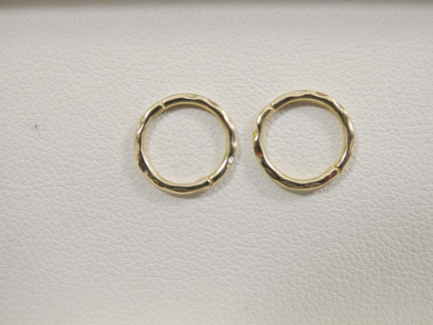 real 10k solid yellow gold diamond cut 10mm hidden lock clasp small hoop earring