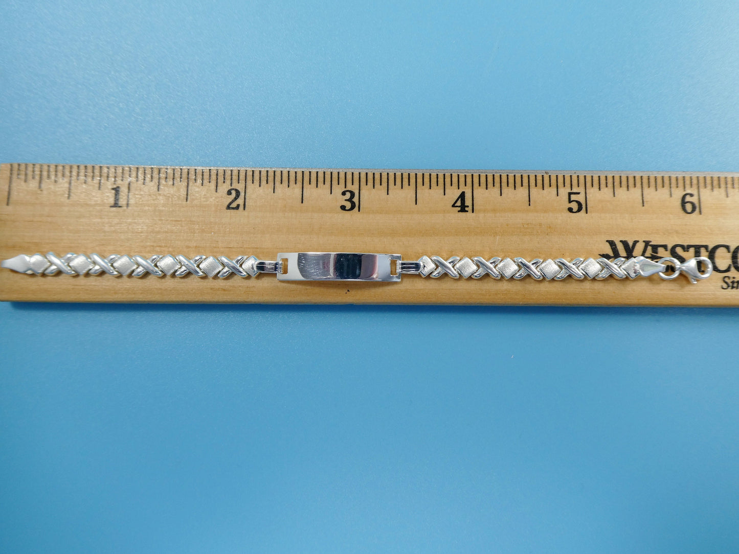 real 925 sterling silver 6 inch xoxo baby ID bracelet
