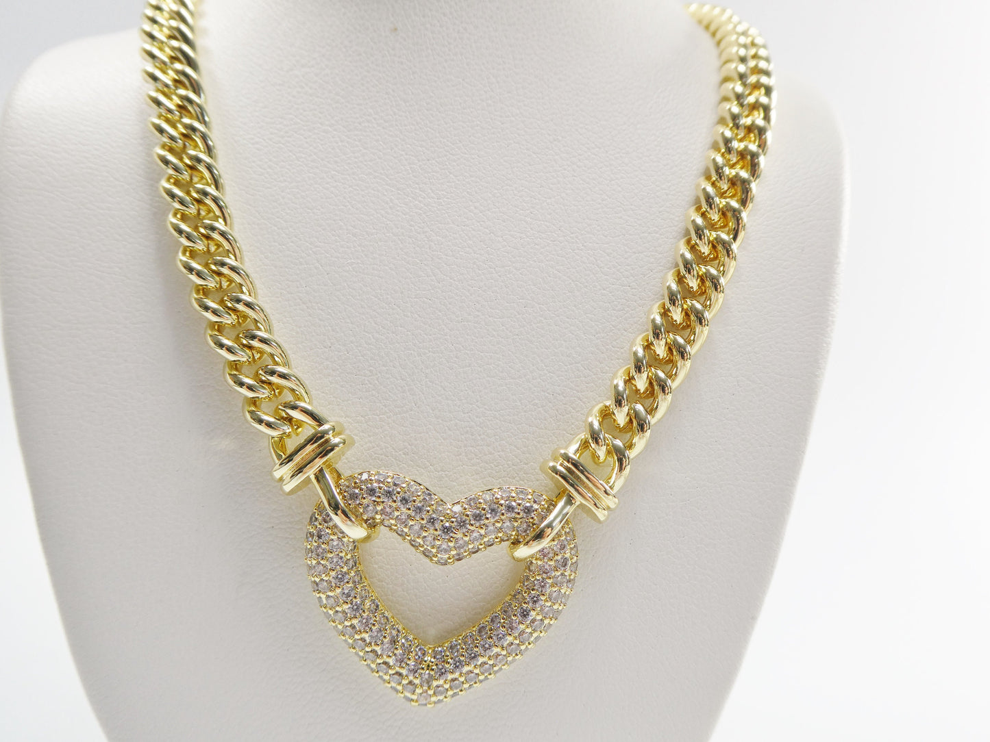 14k gold filled yellow gold open heart necklace / bracelet