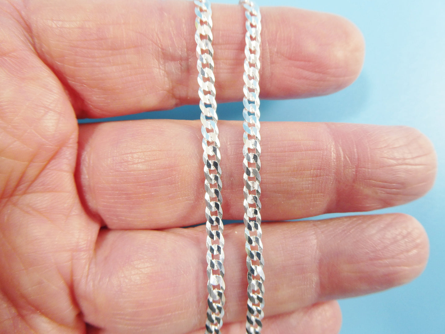 real 925 sterling silver Italian solid chain lobster lock clasp