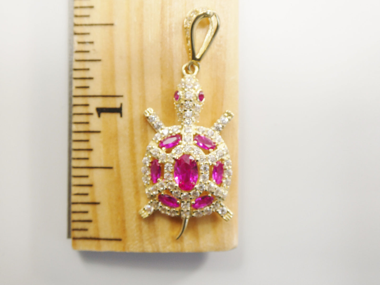 14k real solid yellow gold turtle charm pendent