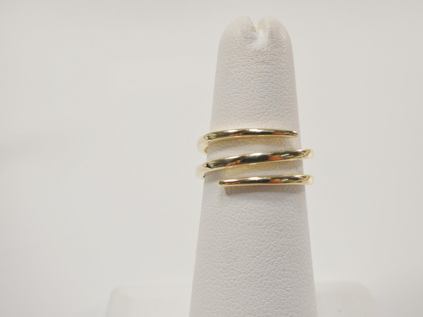 10k solid yellow gold women girl bypass ring