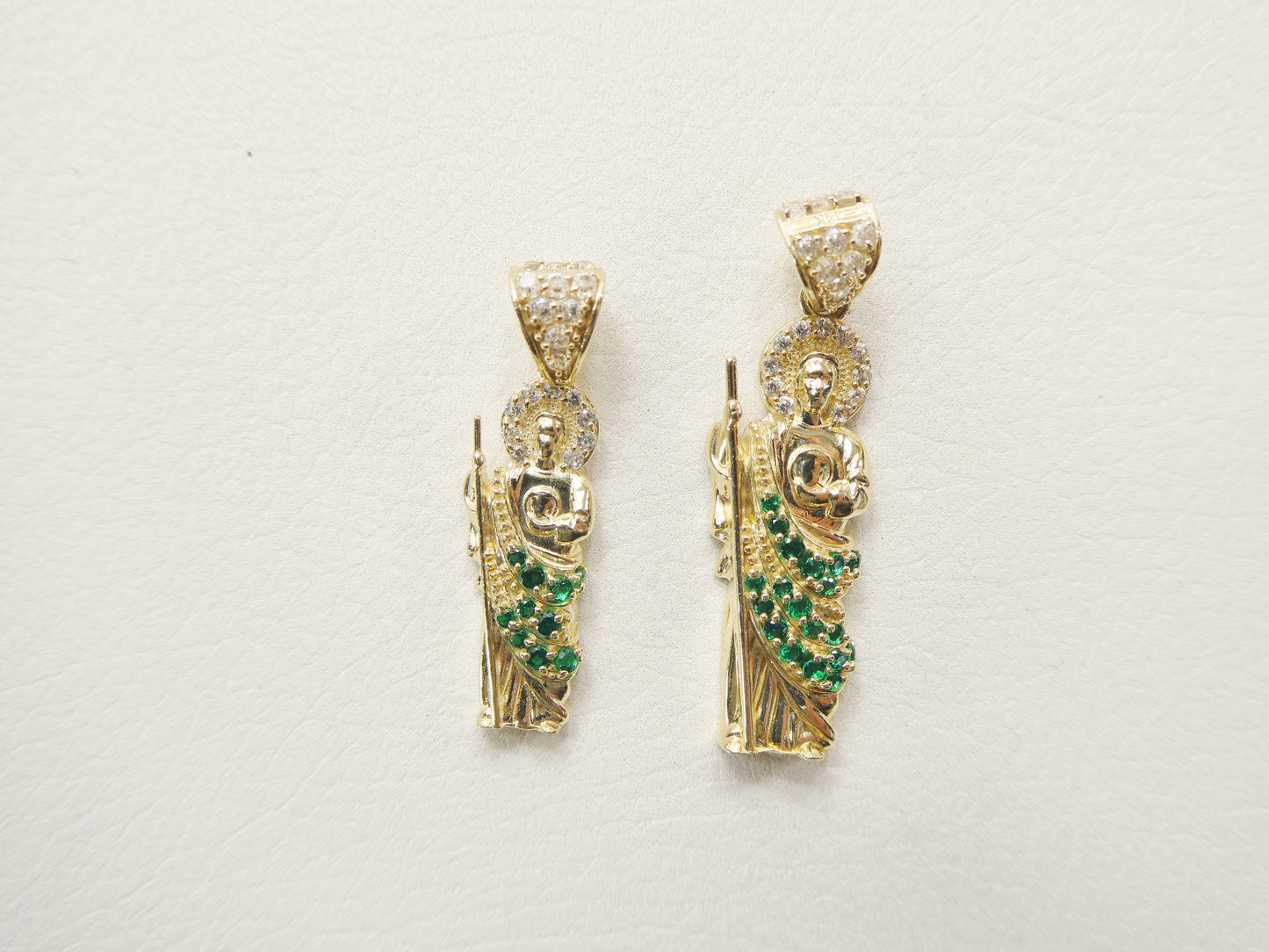14k real solid yellow gold saint jude charm pendent