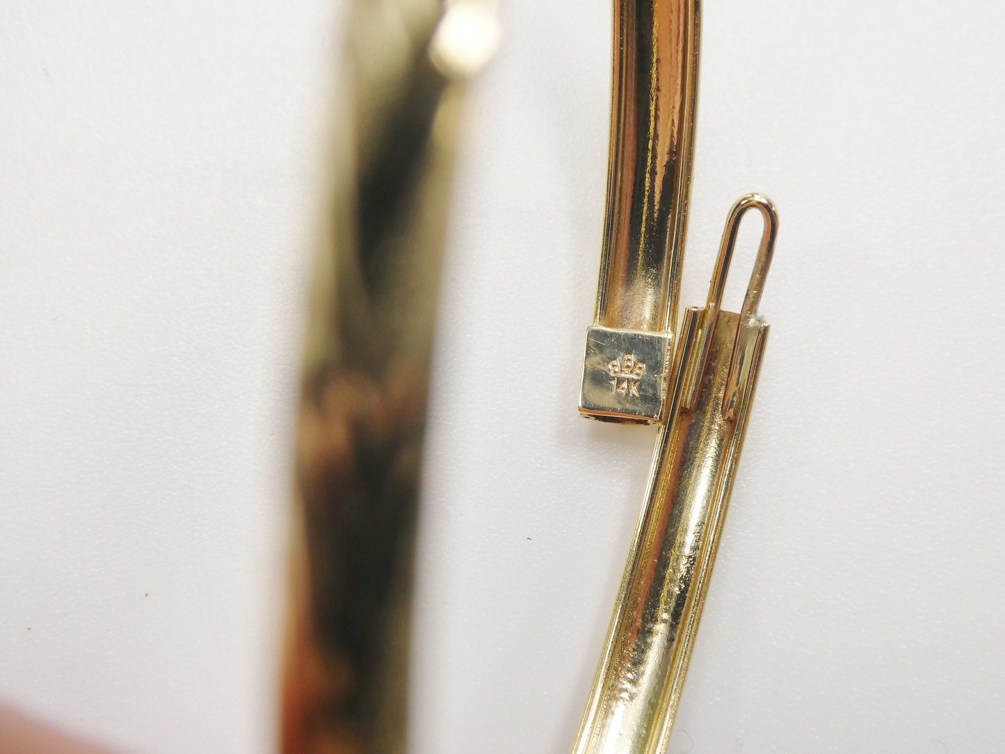 14K real solid yellow gold children baby bangle bracelet