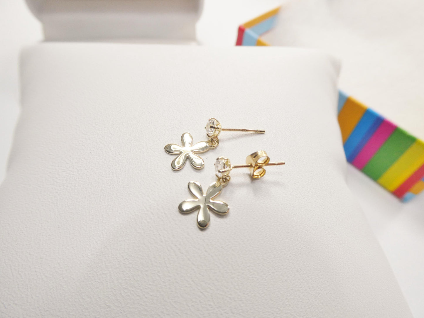 real 10k solid yellow gold design push post earrings
