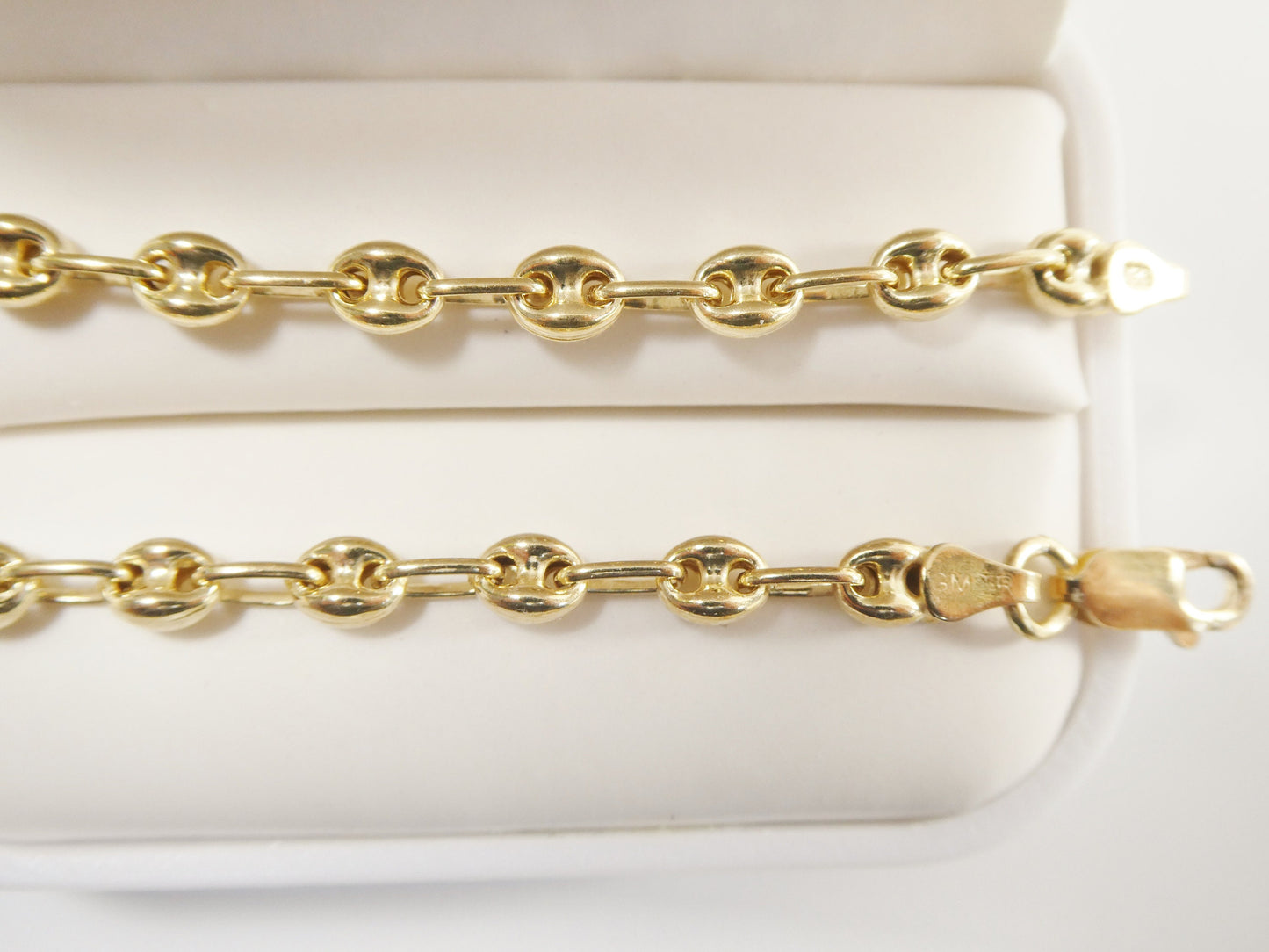 Real 925 sterling silver puff mariner bracelet / anklet