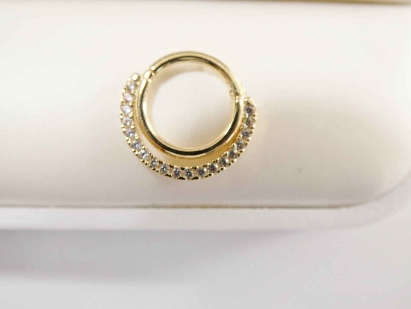 14k real solid yellow gold cartilage daith septum body ring piercing