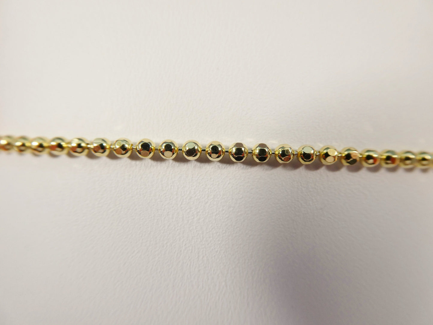 10 inch 14k yellow gold tone color over real 925 sterling silver moon cut bead anklet bracelet