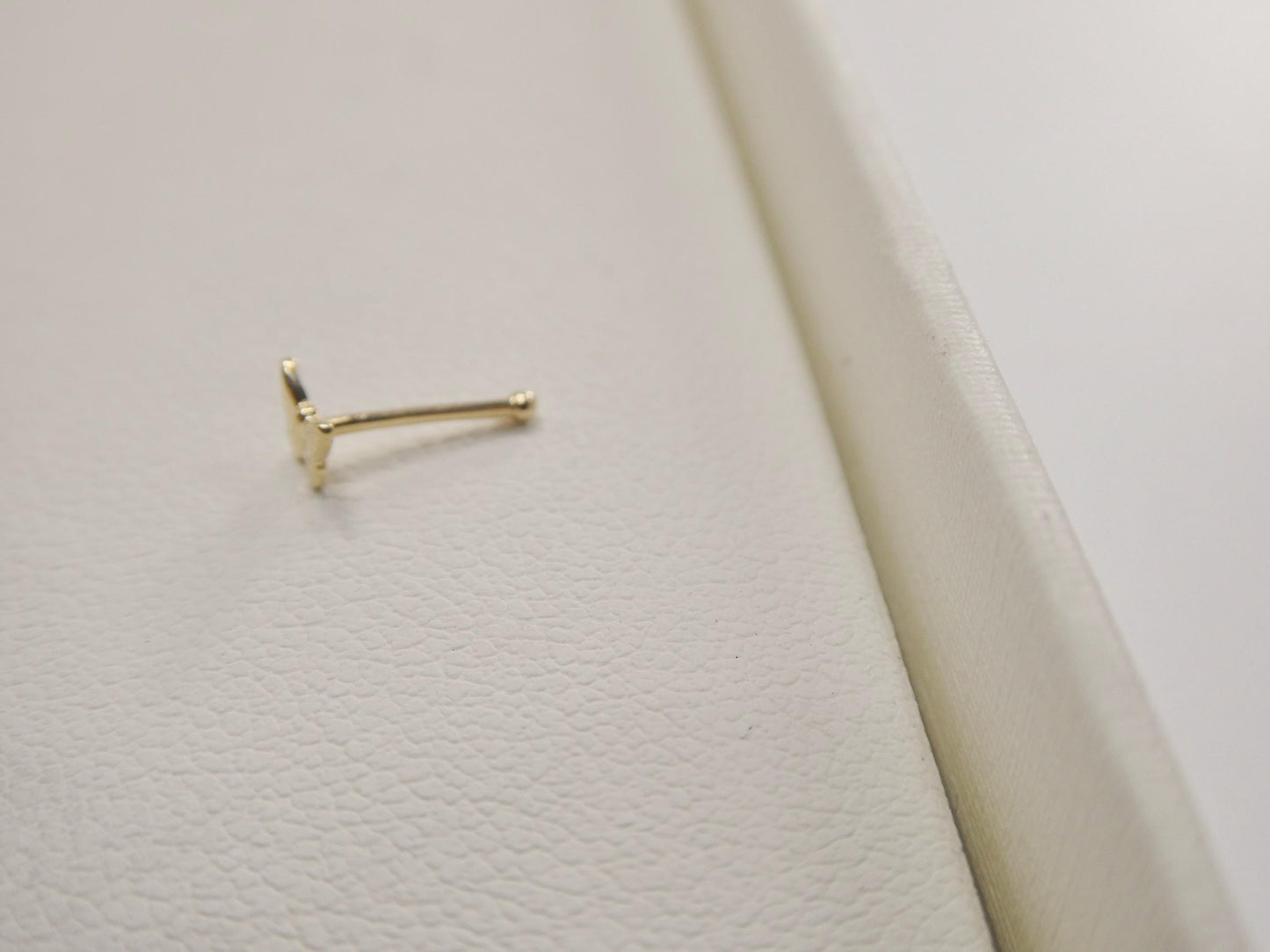 14k real solid yellow gold tiny butterfly stud nose ring