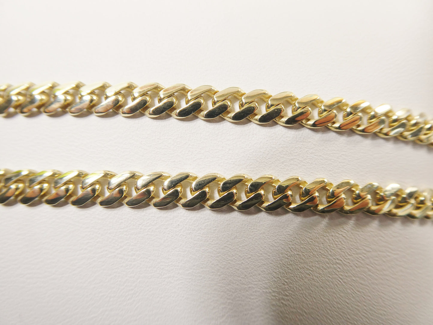 real 10k solid yellow gold 5mm Monaco necklace