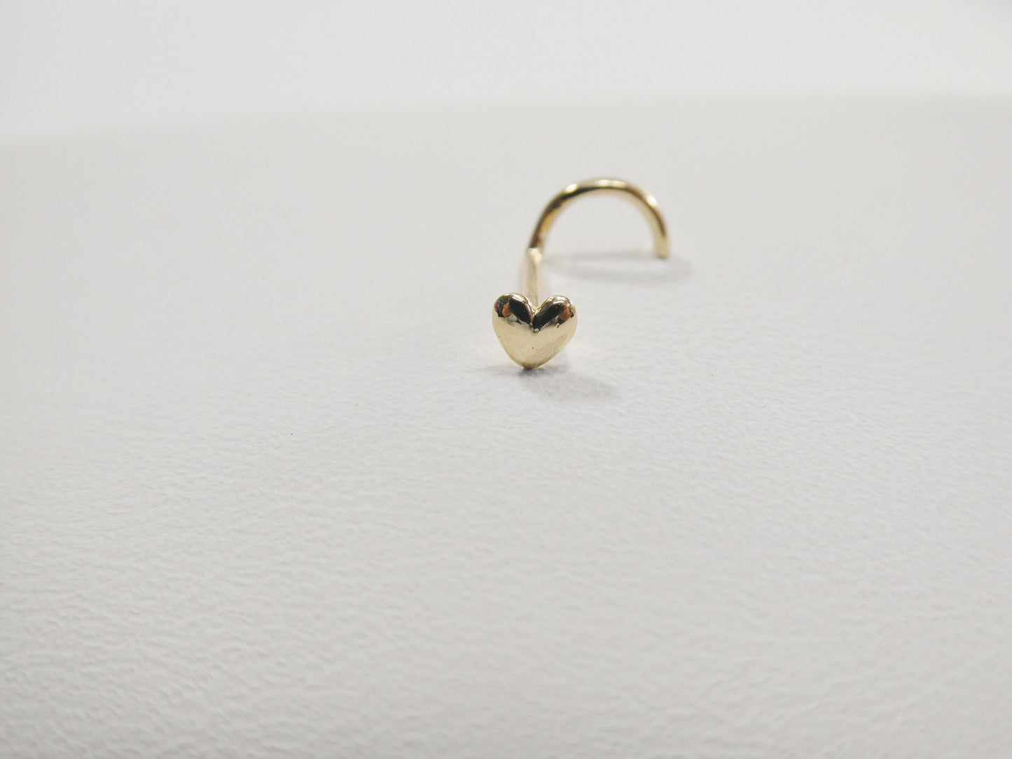 14k real solid yellow gold twist shape heart nose ring
