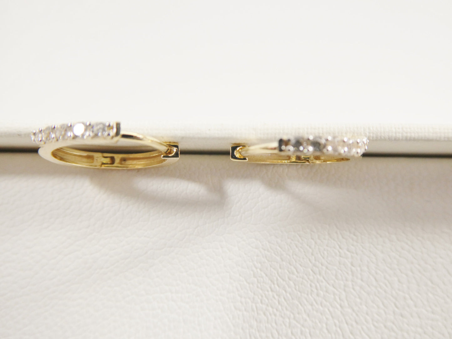 real 10k solid yellow gold small 11.9mm hoop fancy huggie earrings