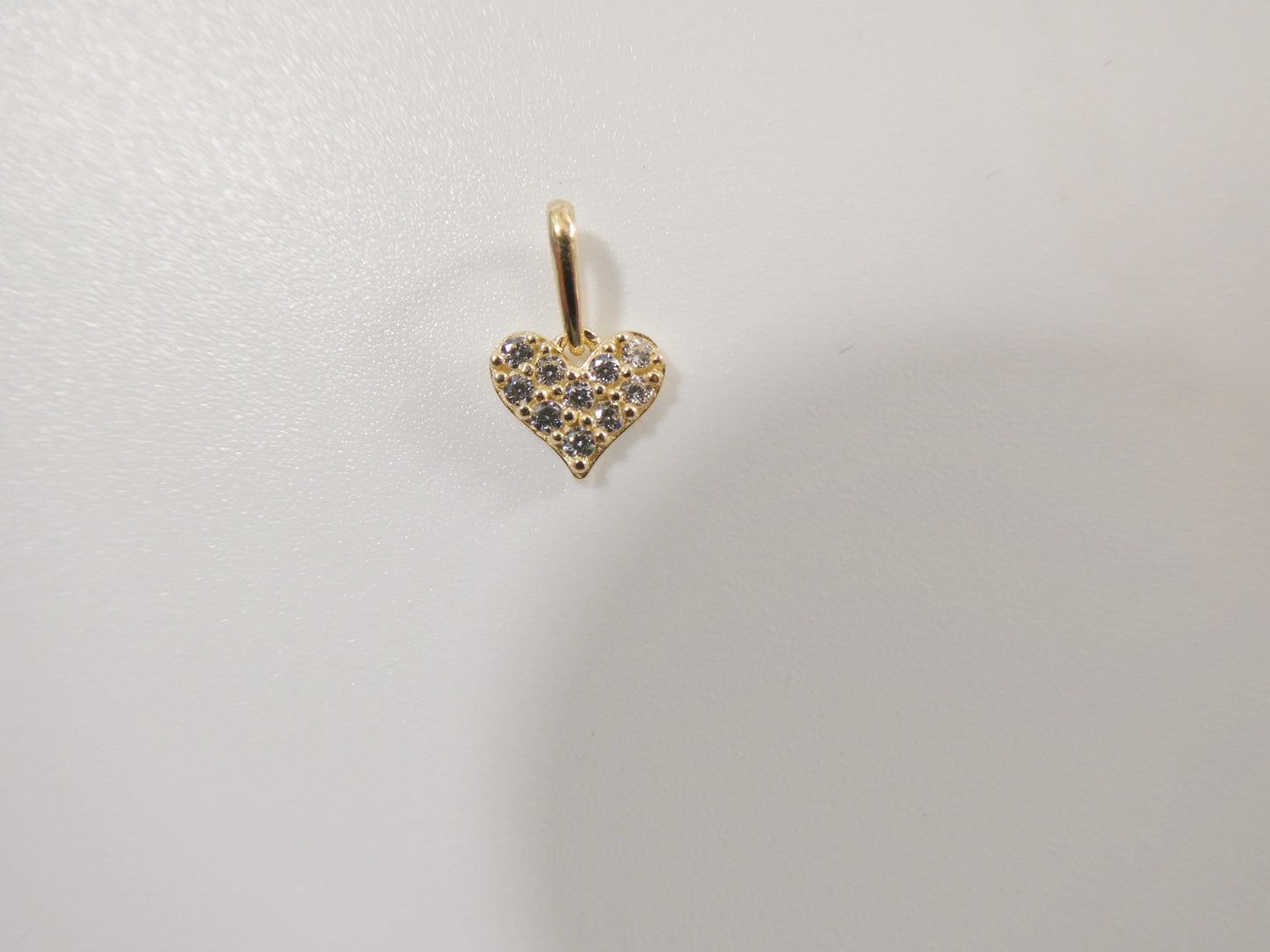 14k real solid yellow gold small heart pendent and cable necklace